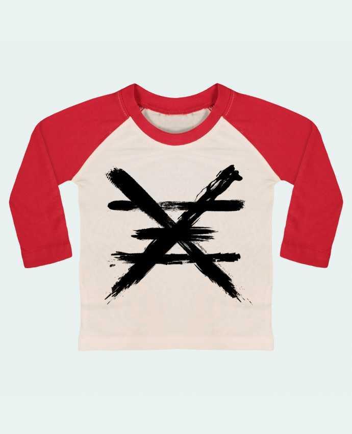 Tee-shirt Bébé Baseball ML Copper Symbol - Black Edition par Lidra