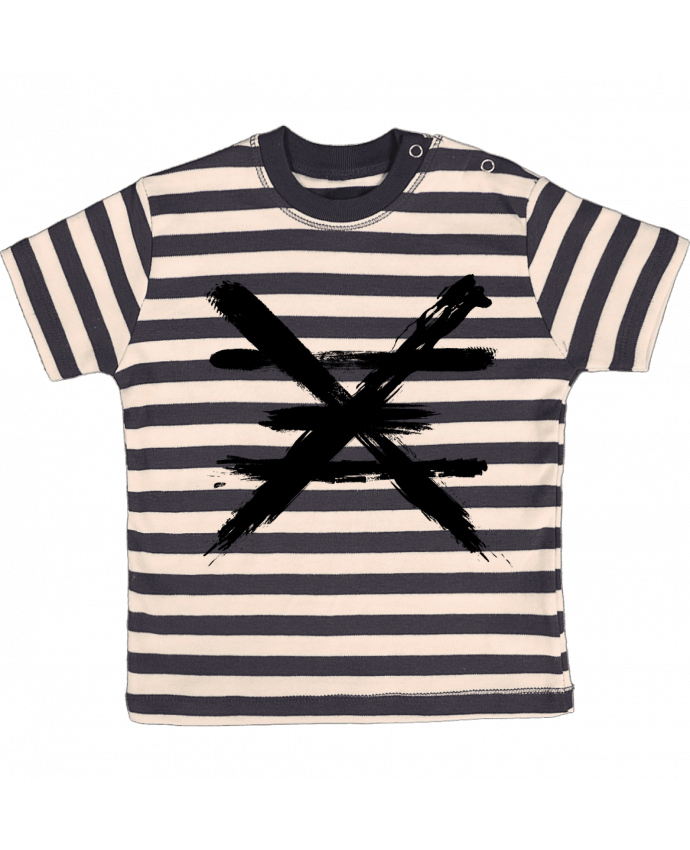 Tee-shirt bébé à rayures Copper Symbol - Black Edition par Lidra