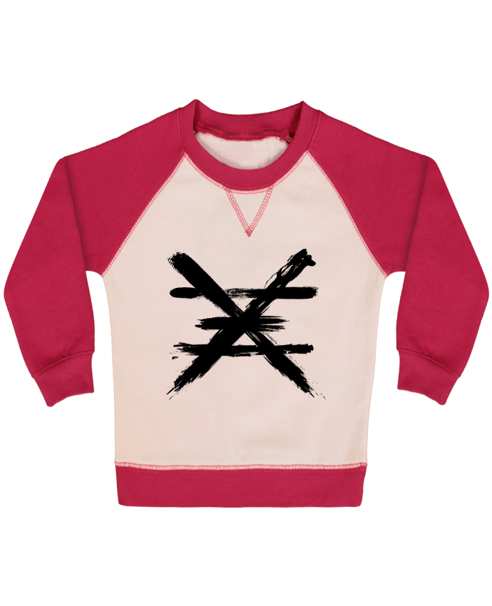 Sweatshirt Baby crew-neck sleeves contrast raglan Copper Symbol - Black Edition by Lidra