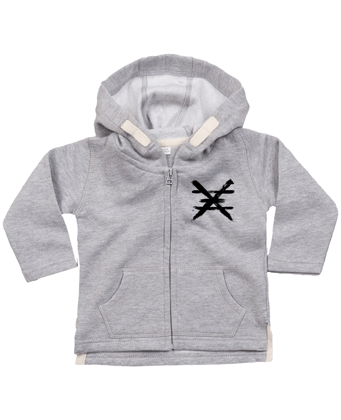 Hoddie with zip for baby Copper Symbol - Black Edition by Lidra