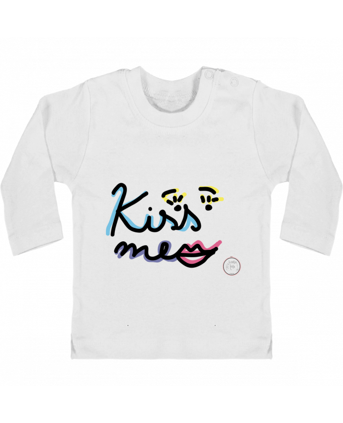 T-shirt bébé Kiss me manches longues du designer Juanalaloca