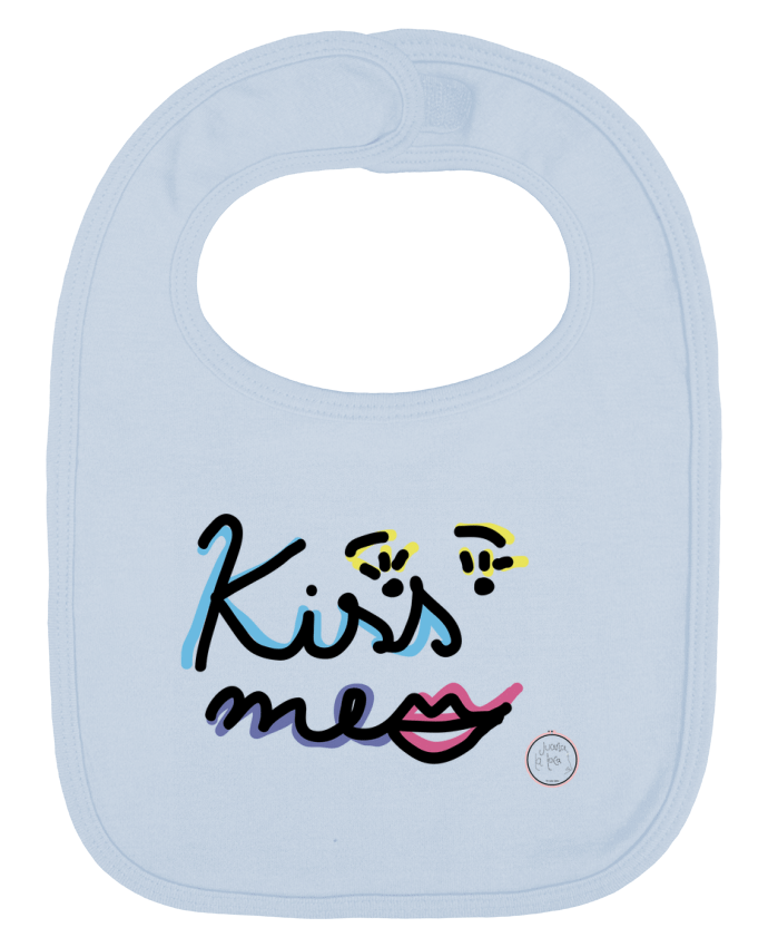 Baby Bib plain and contrast Kiss me by Juanalaloca