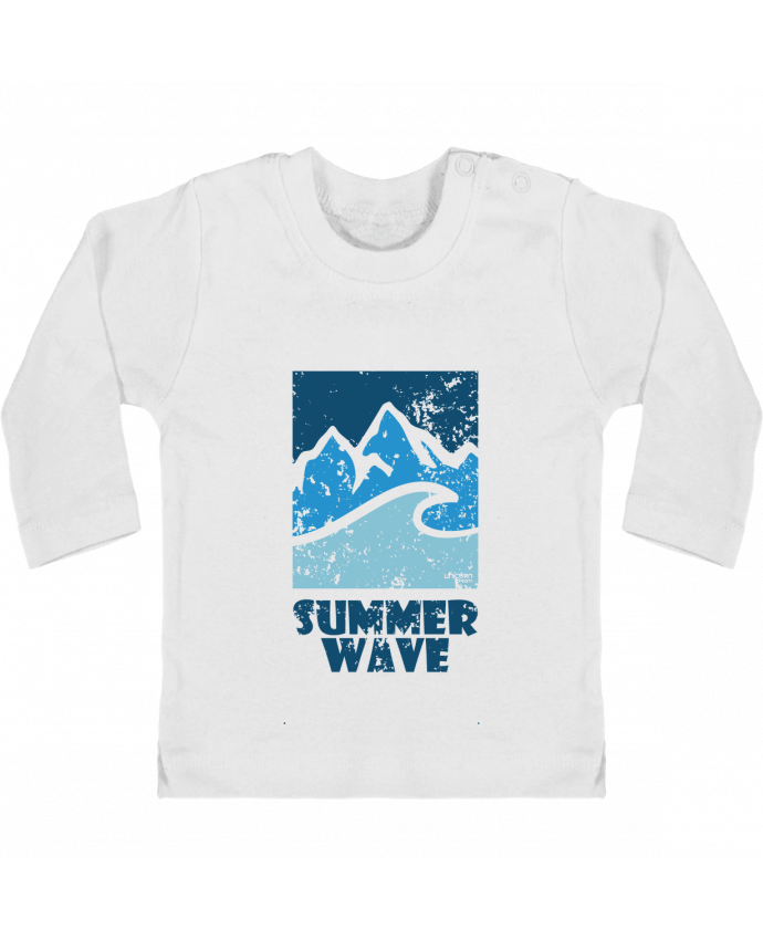 Camiseta Bebé Manga Larga con Botones  SummerWAVE-02 manches longues du designer Marie