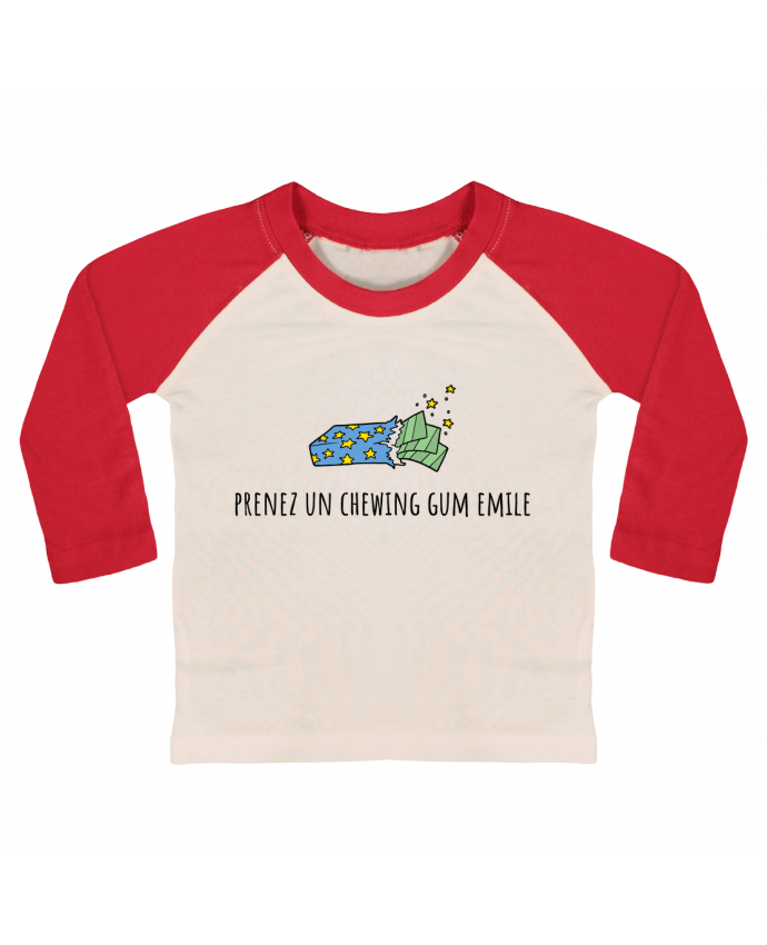 T-shirt baby Baseball long sleeve Prenez un chewing gum Emile, citation film la cité de la peur. by Mlle C