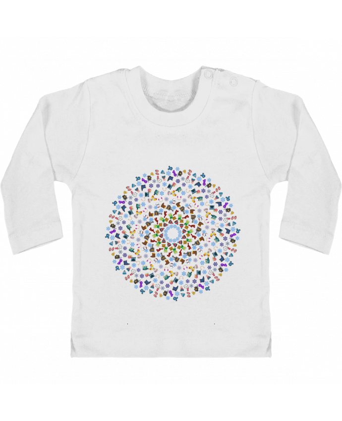 Baby T-shirt with press-studs long sleeve Mandala invierno manches longues du designer amcoraq
