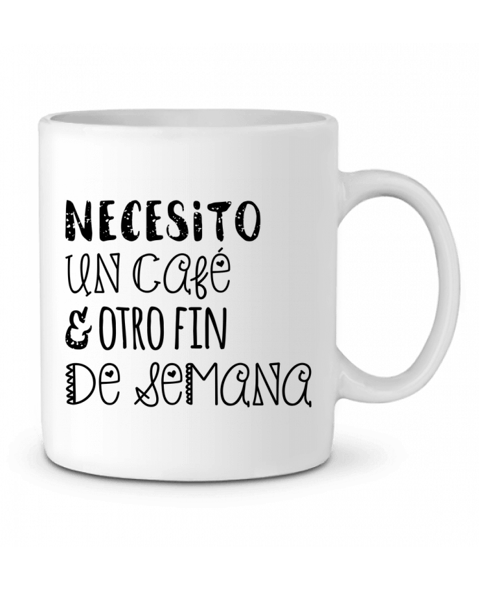 Taza Cerámica Necesito un café & otro fin de semana por tunetoo