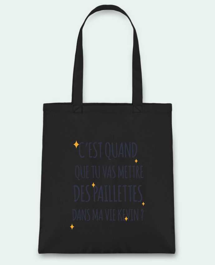 Bolsa de Tela de Algodón C'est quand que tu vas mettre des paillettes dans ma vie Kevin ? por tunetoo