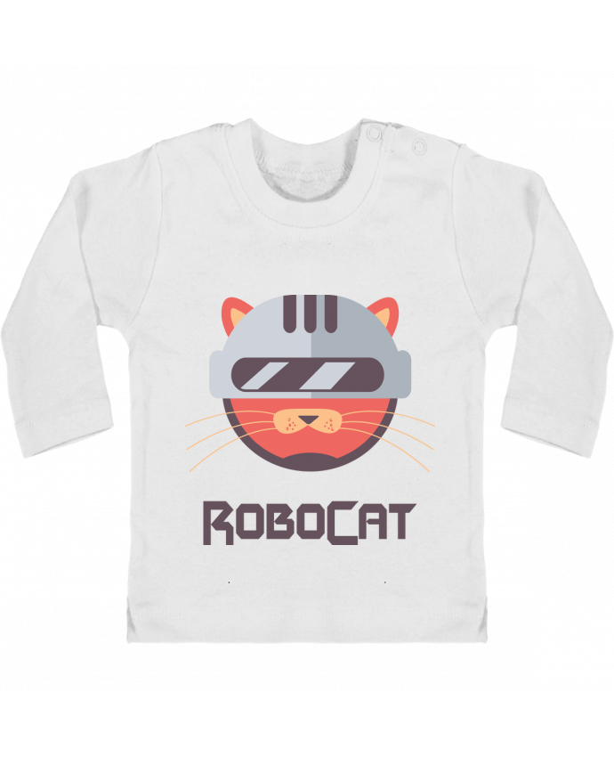 Baby T-shirt with press-studs long sleeve ROBOCAT manches longues du designer Tchilleur