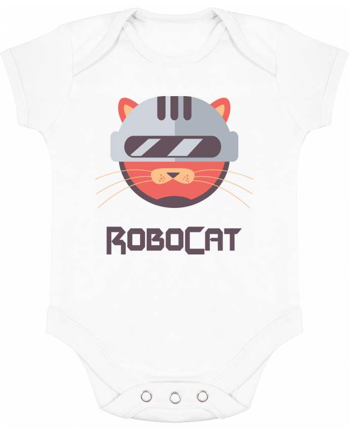 Body bébé manches contrastées ROBOCAT par Tchilleur