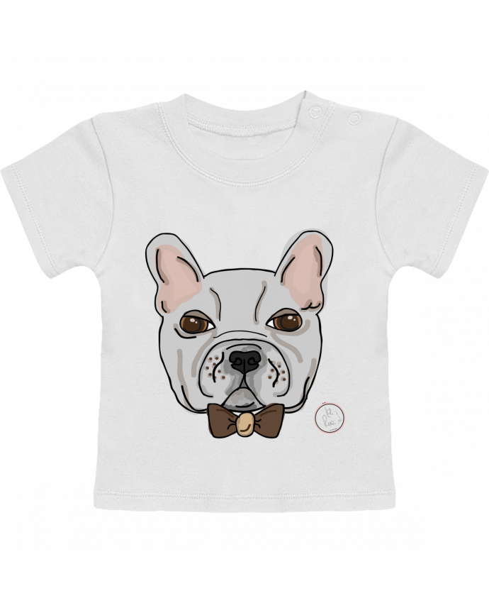 Camiseta Bebé Manga Corta Bulldog Hipster manches courtes du designer Juanalaloca
