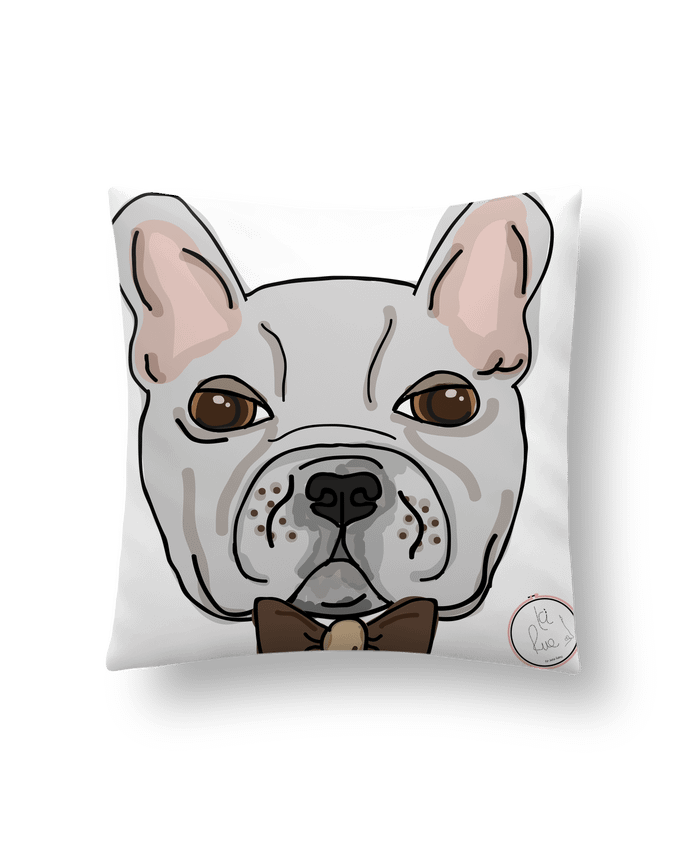 Coussin Bulldog Hipster par Juanalaloca