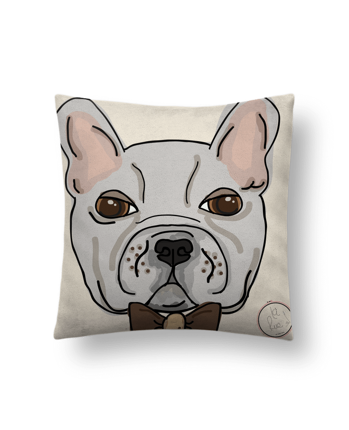 Cushion suede touch 45 x 45 cm Bulldog Hipster by Juanalaloca