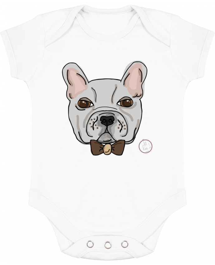 Body bébé manches contrastées Bulldog Hipster par Juanalaloca