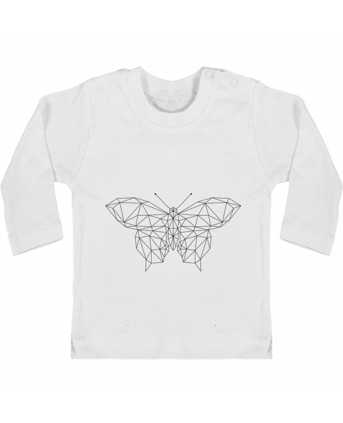 Camiseta Bebé Manga Larga con Botones  Butterfly geometric manches longues du designer /wait-design