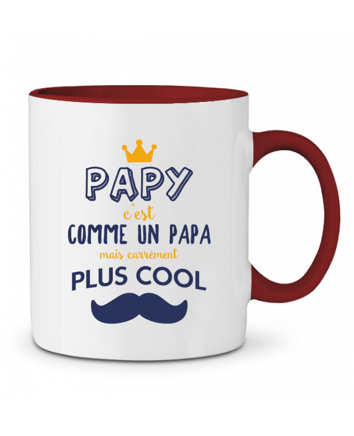 Mug bicolore Papy comme un papa en plus cool tunetoo