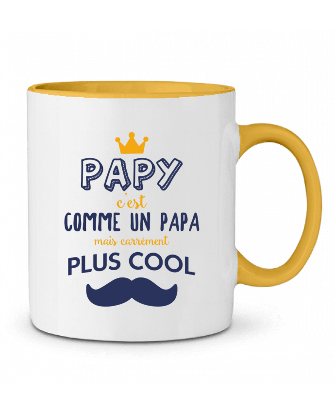 Mug bicolore Papy comme un papa en plus cool tunetoo