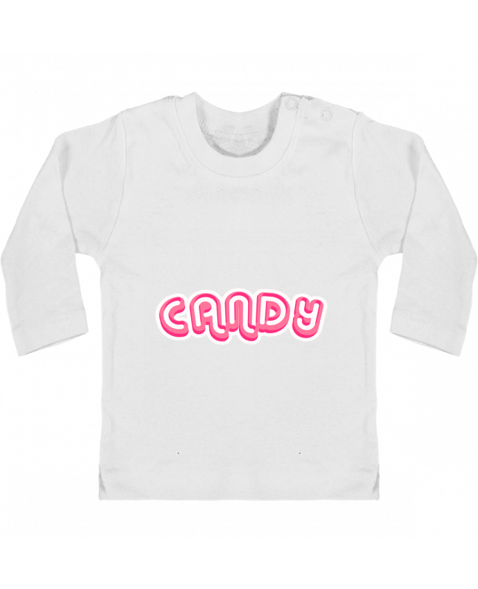 Baby T-shirt with press-studs long sleeve Candy manches longues du designer Fdesign
