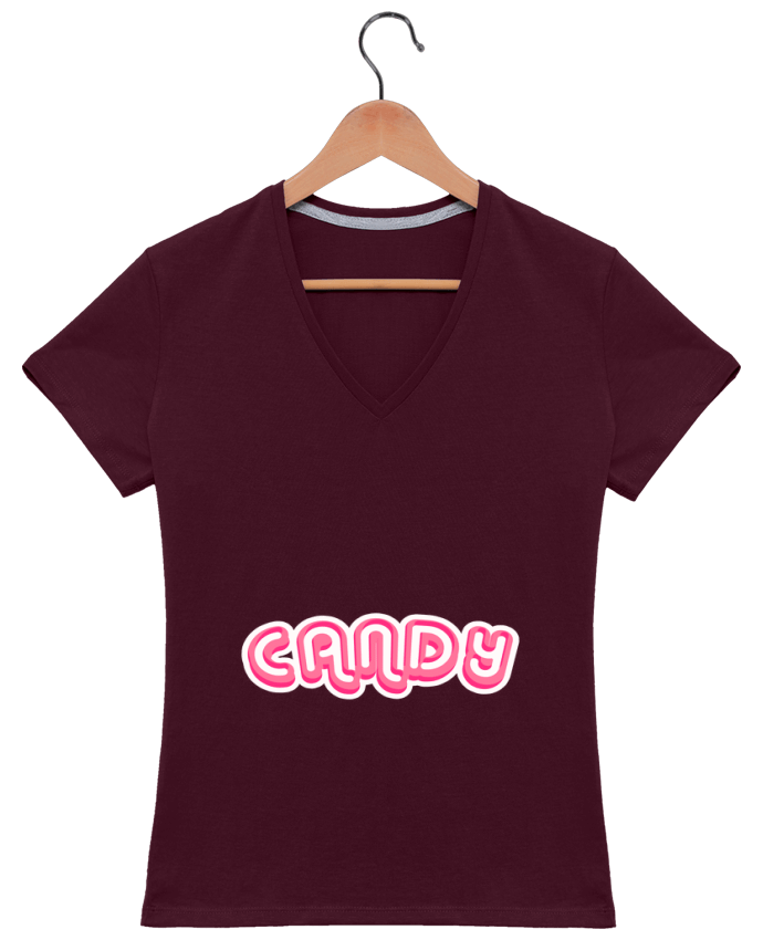 T-shirt femme col V Candy par Fdesign