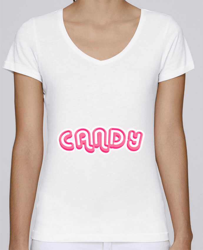 T-shirt femme col V Stella Chooses Candy par Fdesign