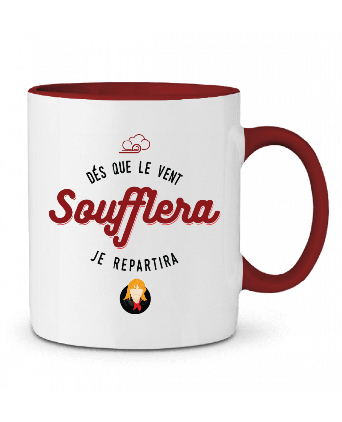Taza Cerámica Bicolor RENAUD DES QUE LE VENT SOUFFLERA JE REPARTIRA PTIT MYTHO