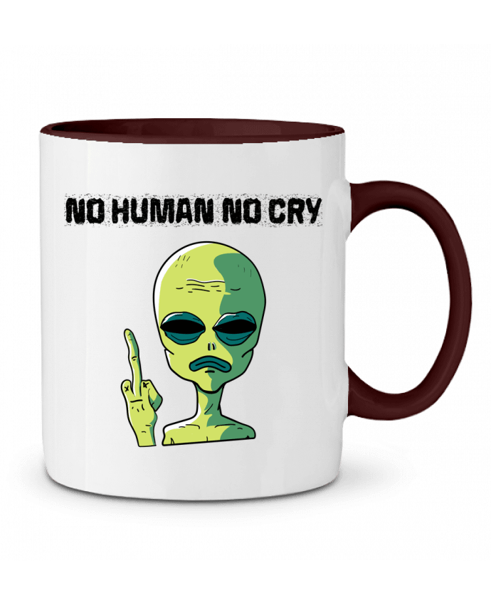 Mug bicolore No human no cry jorrie