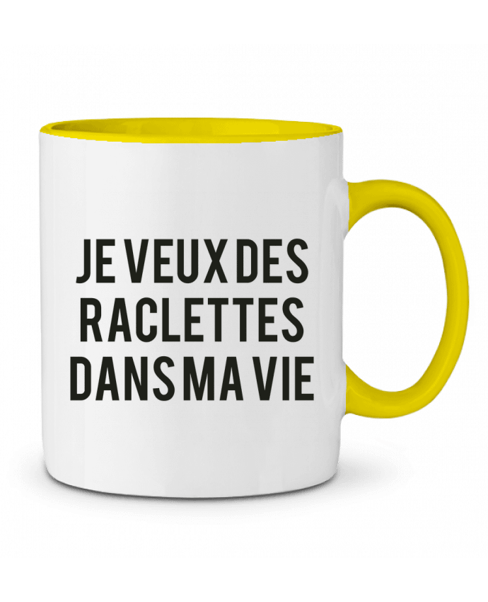 Taza Cerámica Bicolor Je veux des raclettes dans ma vie tunetoo