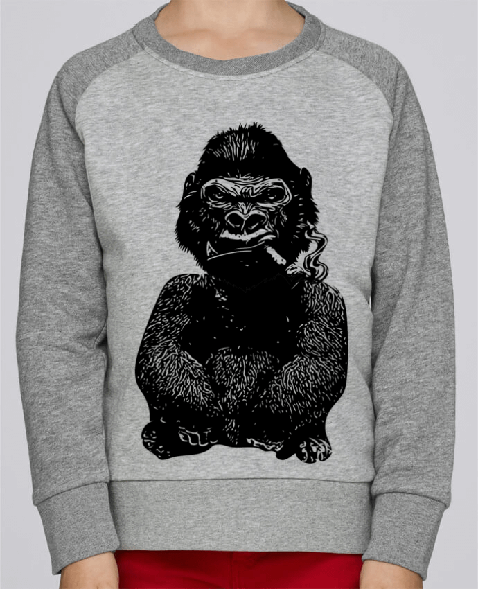 Sweatshirt Kids Round Neck Stanley Mini Contrast Gorille by David