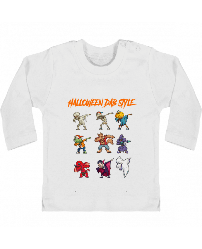 Baby T-shirt with press-studs long sleeve HALLOWEEN DAB STYLE manches longues du designer fred design