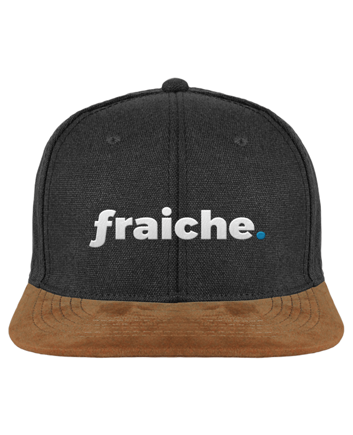 Casquette snapback visière Daim fraiche. brodé. Toile en coton délavée en Denim Blue ou Vintage Blac