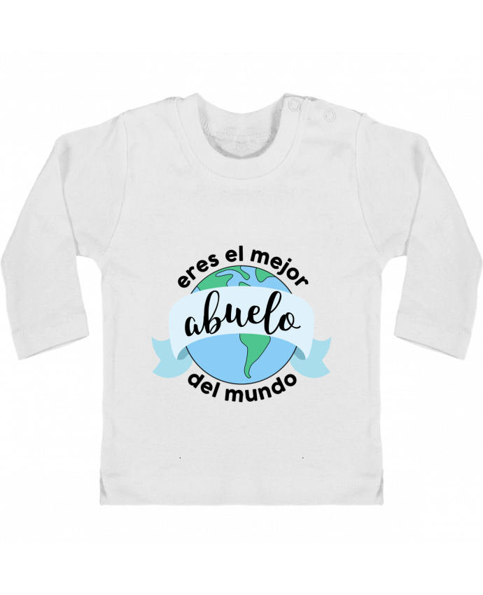 Baby T-shirt with press-studs long sleeve Eres el mejor abuelo del mundo manches longues du designer tunetoo
