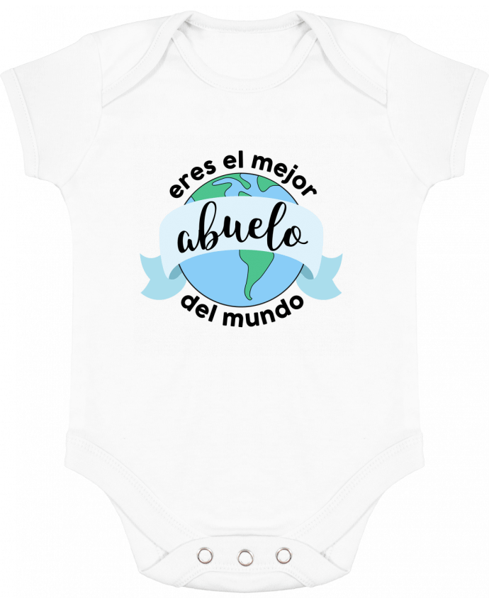 Body bébé manches contrastées Eres el mejor abuelo del mundo par tunetoo