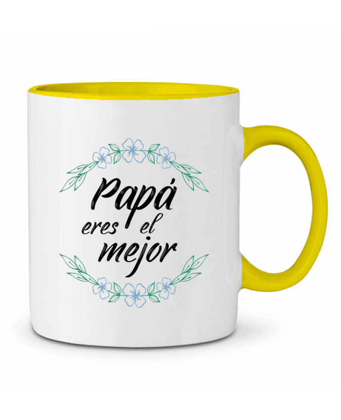 Taza Cerámica Bicolor Papa eres el mejor tunetoo