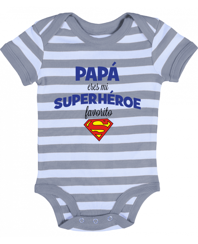 Baby Body striped Papa eres mi superhéroe favorito - tunetoo