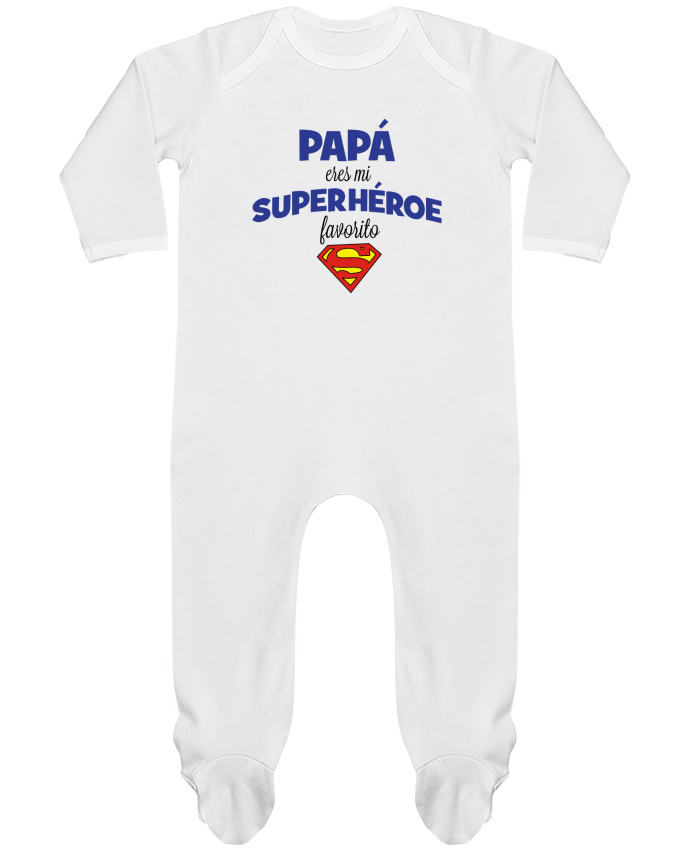 Pijama Bebé Manga Larga Contraste Papa eres mi superhéroe favorito por tunetoo