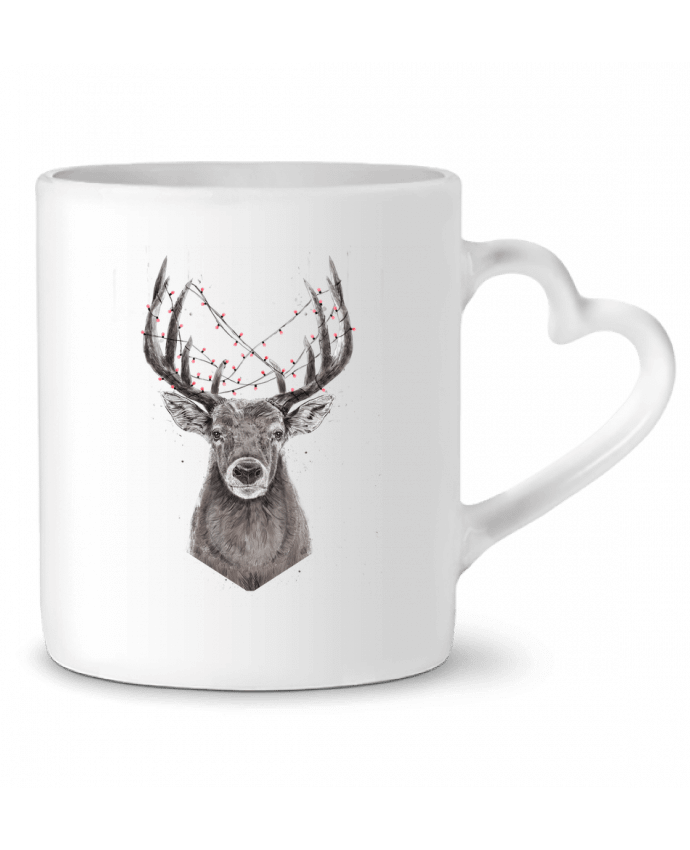 Mug coeur Xmas deer par Balàzs Solti