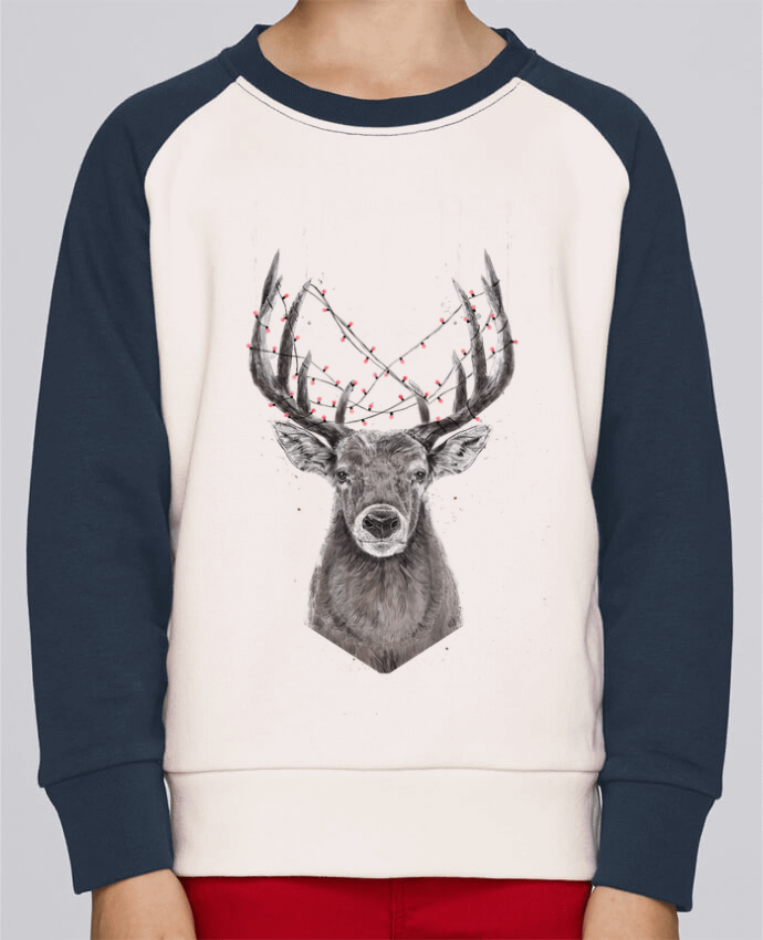Sweatshirt Kids Round Neck Stanley Mini Contrast Xmas deer by Balàzs Solti