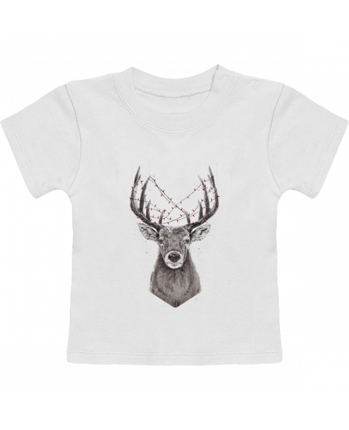 T-Shirt Baby Short Sleeve Xmas deer manches courtes du designer Balàzs Solti
