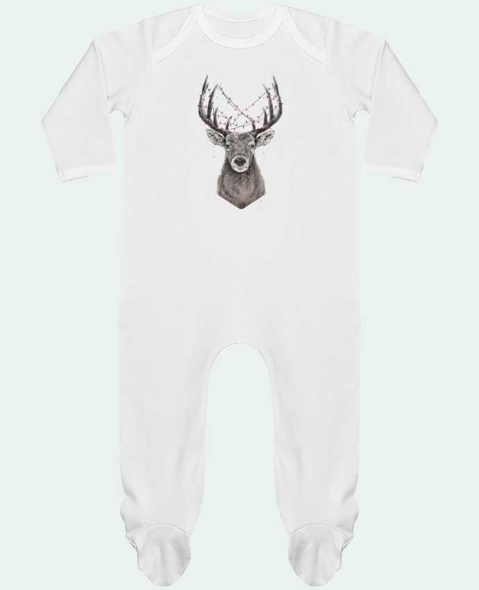 Baby Sleeper long sleeves Contrast Xmas deer by Balàzs Solti