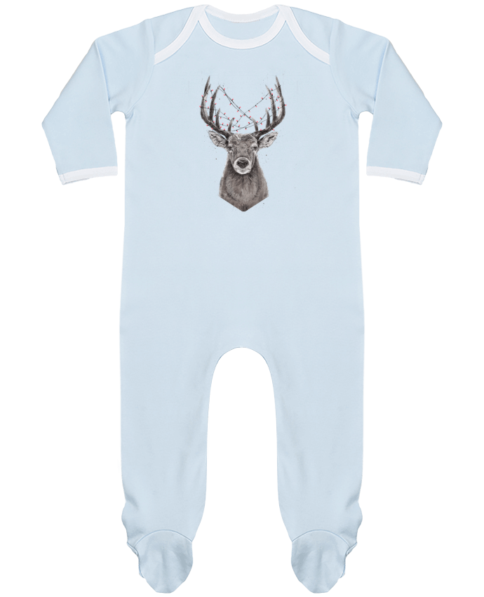 Baby Sleeper long sleeves Contrast Xmas deer by Balàzs Solti