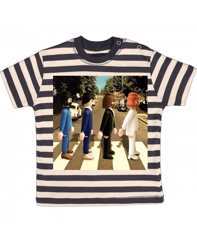 Camiseta Bebé a Rayas Playmobil Beatles por Bézaide