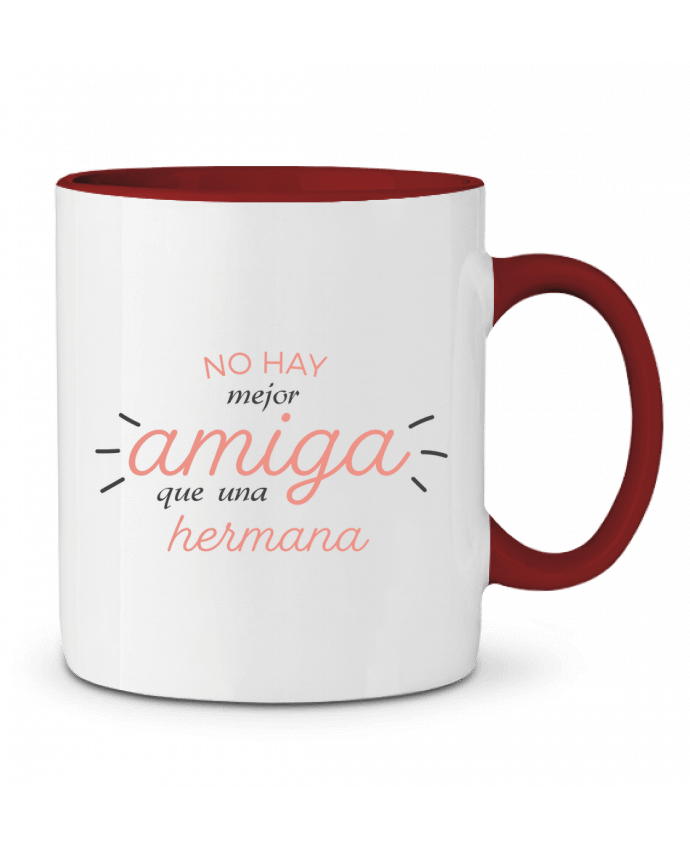 Mug bicolore No hay mejor amiga que une hermana tunetoo