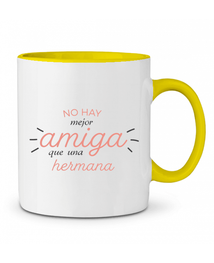 Taza Cerámica Bicolor No hay mejor amiga que une hermana tunetoo