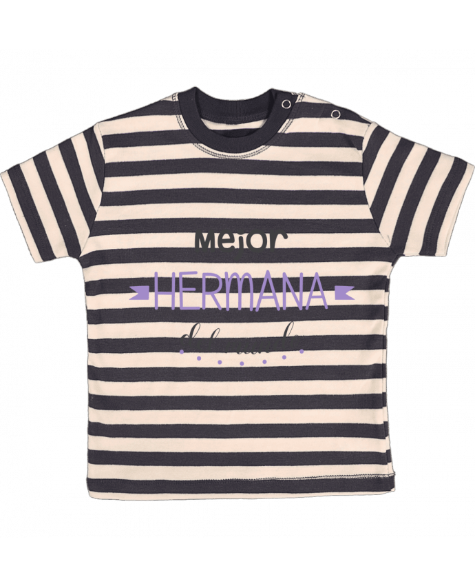 T-shirt baby with stripes Mejor hermana del mundo by tunetoo