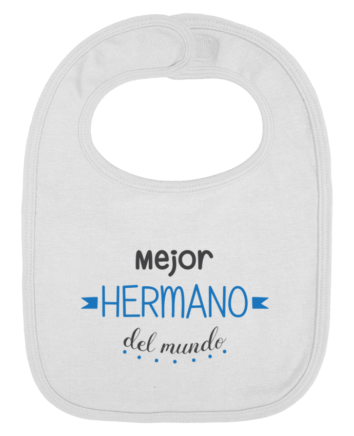 Baby Bib plain and contrast Mejor hermano del mundo by tunetoo