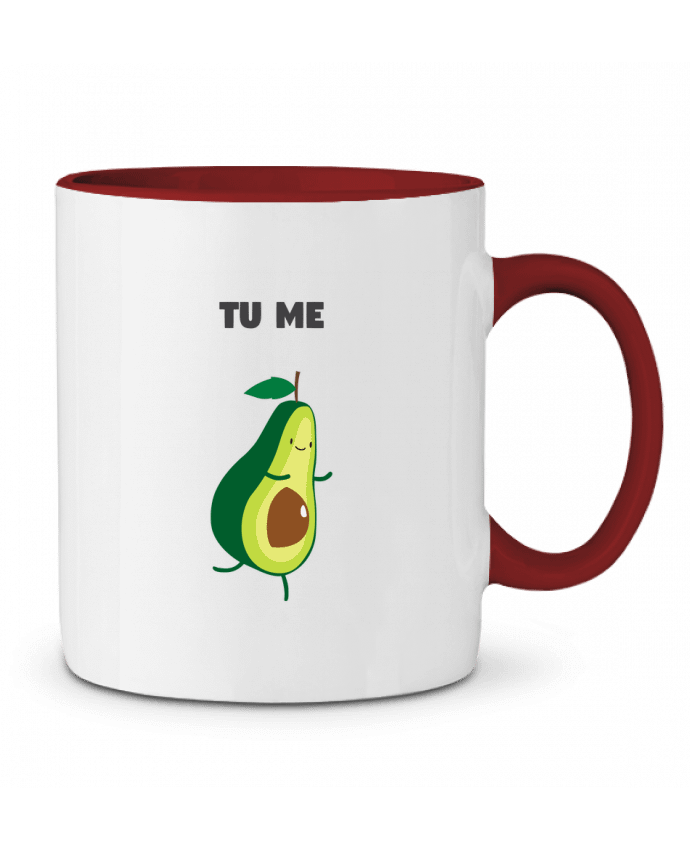 Mug bicolore Tu me completas - Avocado tunetoo