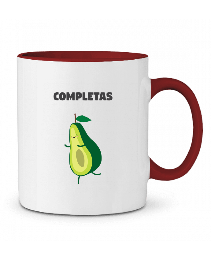 Mug bicolore Tu me completas - Avocado tunetoo