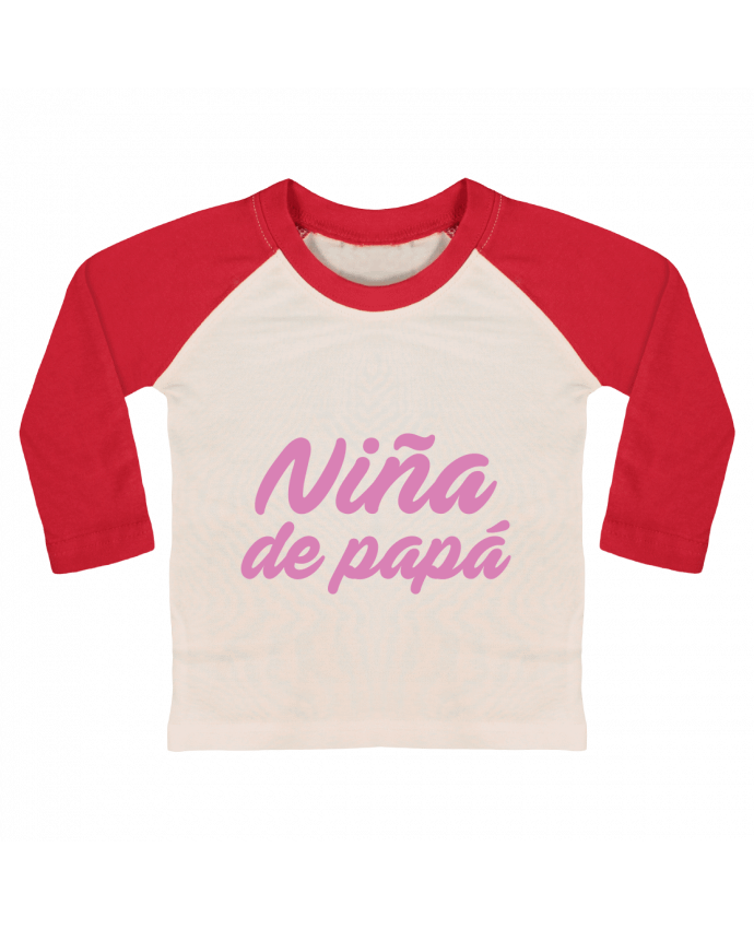 Camiseta Bebé Béisbol Manga Larga Papá / Niña de papá por tunetoo