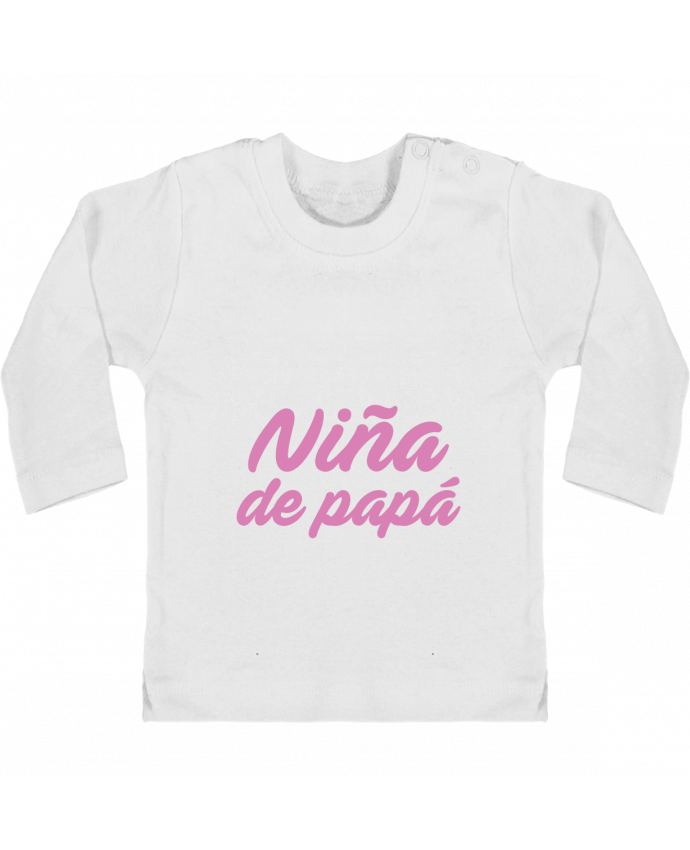 Baby T-shirt with press-studs long sleeve Papá / Niña de papá manches longues du designer tunetoo