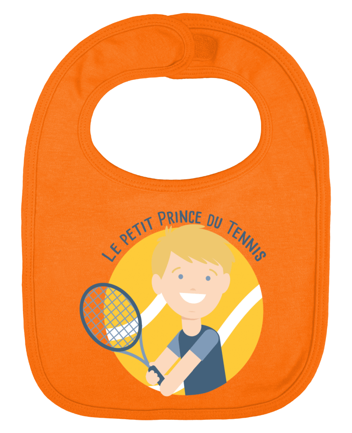 Baby Bib plain and contrast Le Petit Prince du Tennis by Le Petit Prince du Tennis