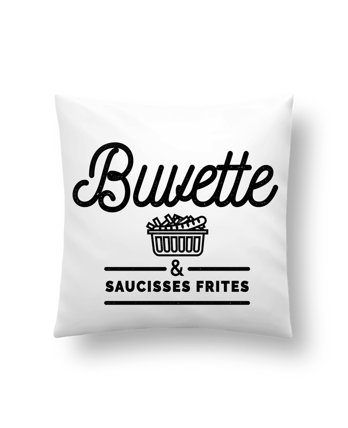 Cushion synthetic soft 45 x 45 cm Buvette et Saucisse frites by PDT